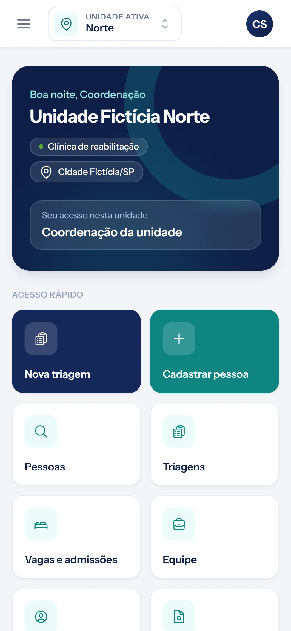 Painel do Recupera360 no celular